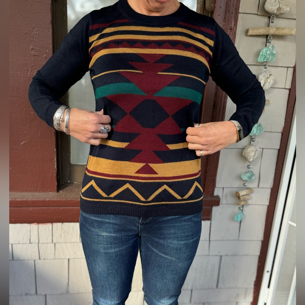 Dark blue tribal design sweater